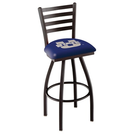 30 Blk Wrinkle Utah State Swivel Bar Stool,Ladder Back